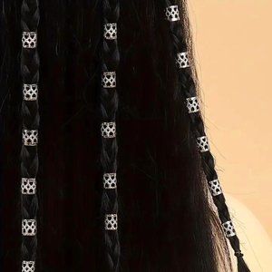 SET OF 30 SILVERY OPEN~HEART HAIR CUFFS